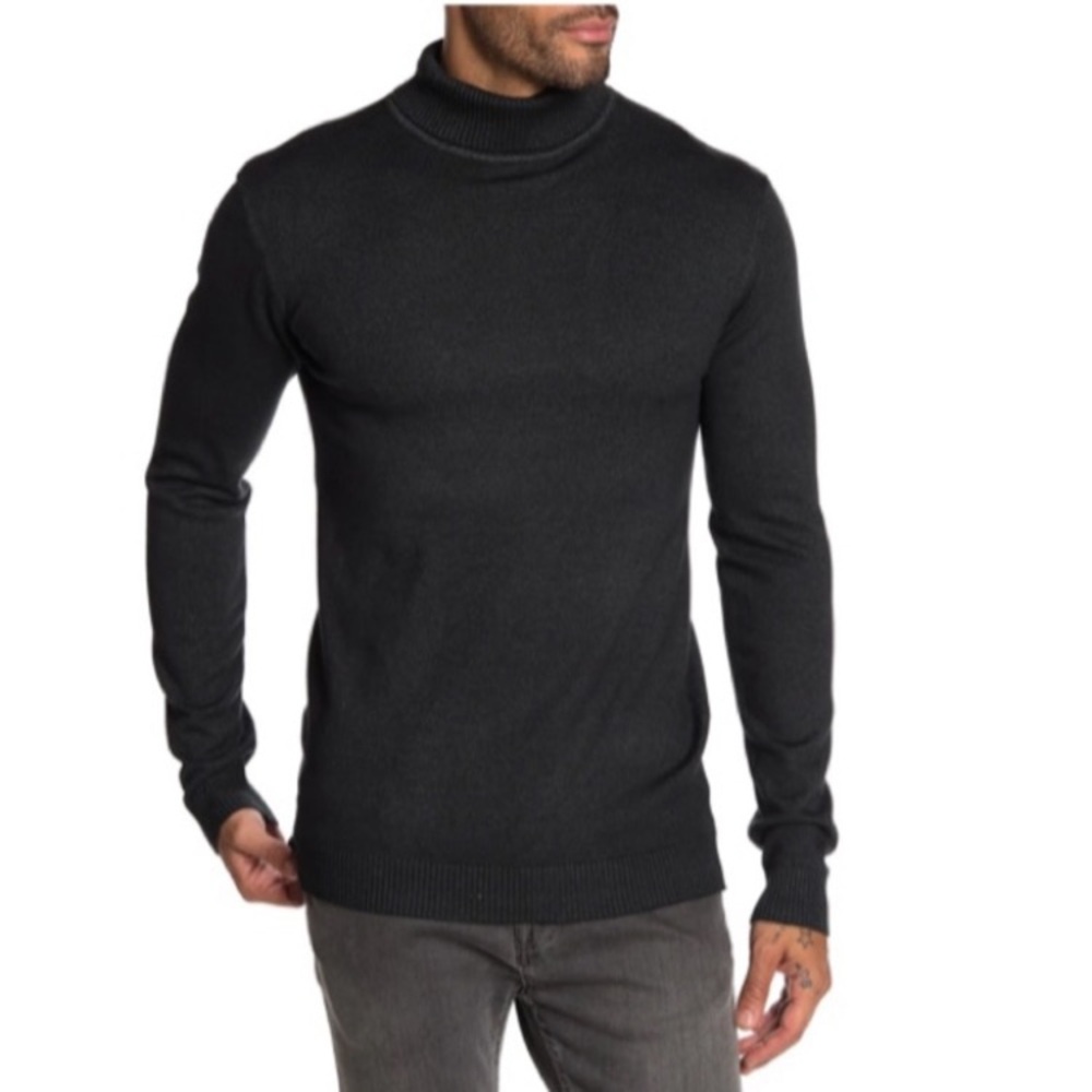 XRAY NWT Men's Black Turtleneck Sweater slim fit size XL